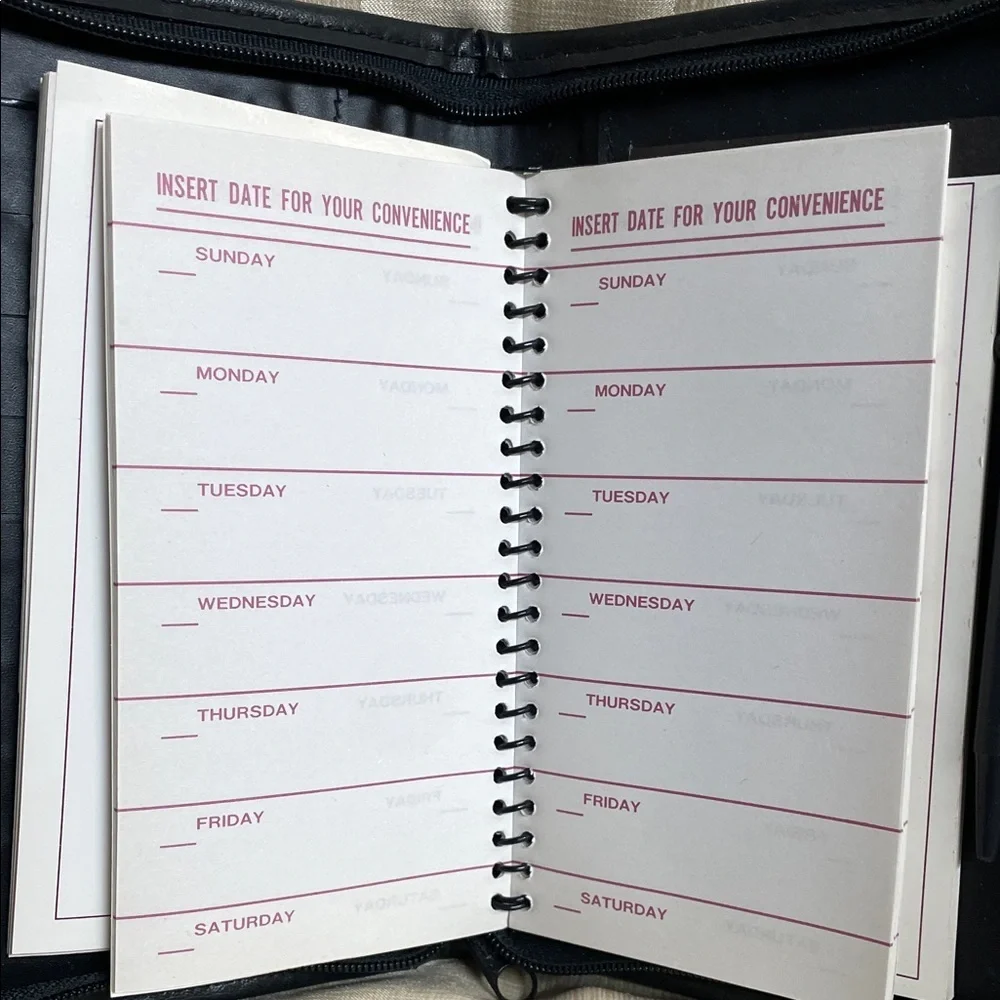 Leather Look Black Home Office Planner with 18-Month Calendar & Wax Seal Kit